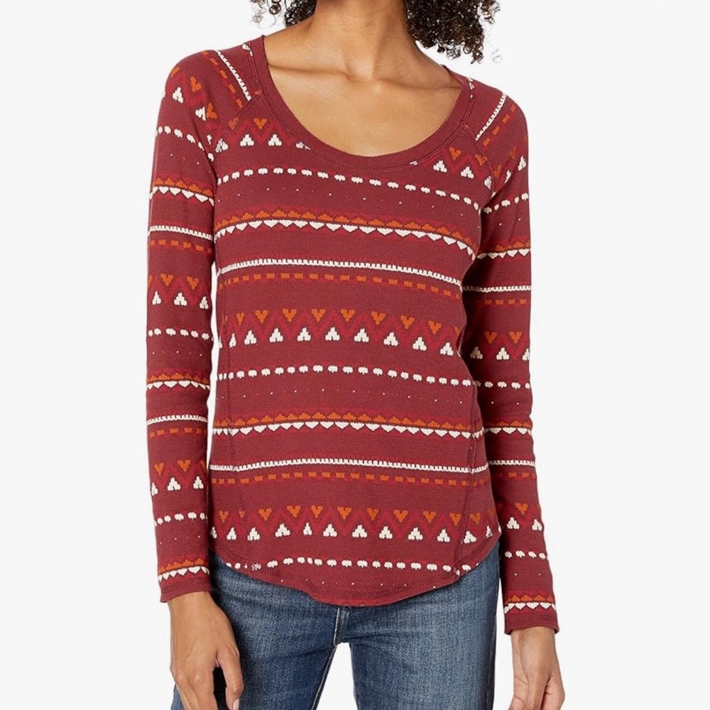 LUCKY BRAND | Burgundy Long Sleeve Thermal Top Sz XXL